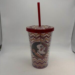 Florida State University FSU Seminoles Cheveron Pattern Tumbler Cup Lid & Straw